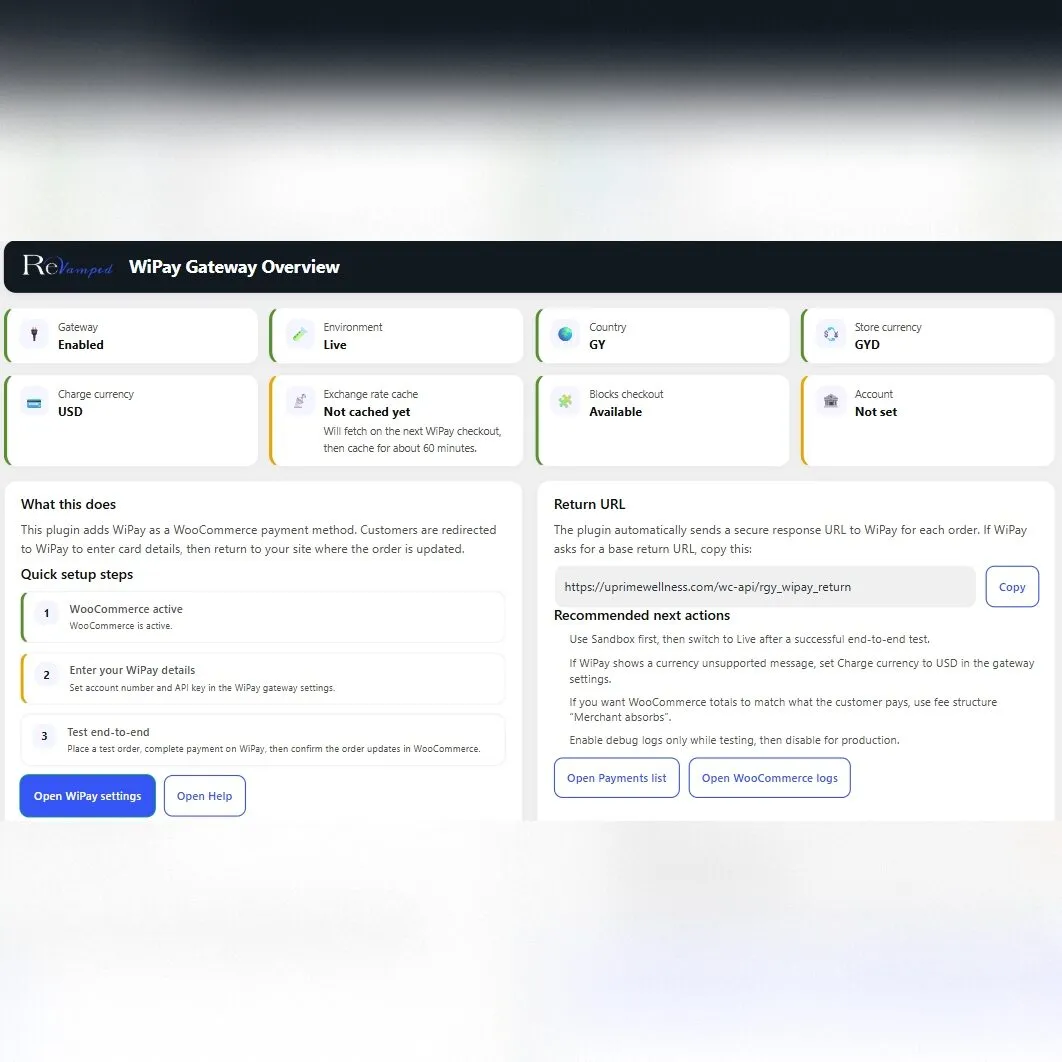 Wi payments wordpress plugin features
